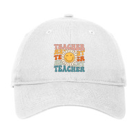 Retro Teacher Daisy Colorful   Elementary School T Adjustable Cap | Artistshot