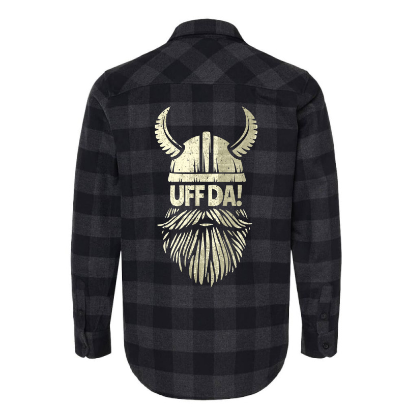 Uff Da Norwegian Quote Scandinavian Viking Helmet Flannel Shirt | Artistshot