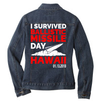 Hawaii Missile Alert T Shirt False Alarm Tee Ladies Denim Jacket | Artistshot