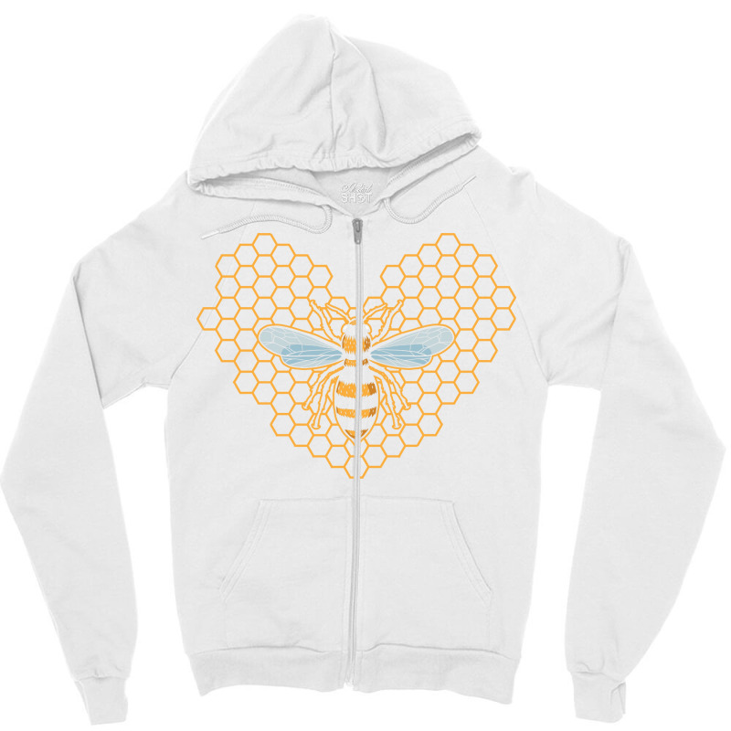 Beekeeper Bees Honeycomb Heart Honey Quote Zipper Hoodie by reuletrevere8 | Artistshot