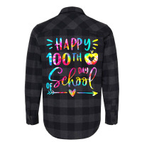 Tie Dye Happy 100th Day Of School Teacher Student Flannel Shirt | Artistshot