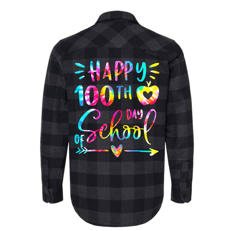 Tie Dye Happy 100th Day Of School Teacher Student Flannel Shirt | Artistshot