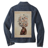 Vintage Music Lose Your Mind Find Your Soul, Music Ladies Denim Jacket | Artistshot