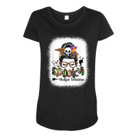 Spooky Dialysis Technician Messy Bun Women Funny H Maternity Scoop Neck T-shirt | Artistshot