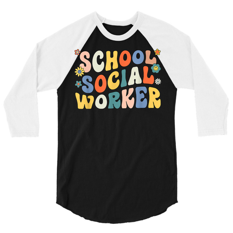 Groovy School Social Worker Coping Skills Back To 3/4 Sleeve Shirt | Artistshot