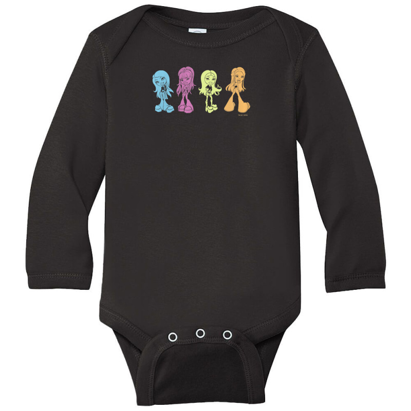 Limited Edition Womens Bratz Colorful Minimal Line Long Sleeve Baby Bodysuit by marylburgess | Artistshot