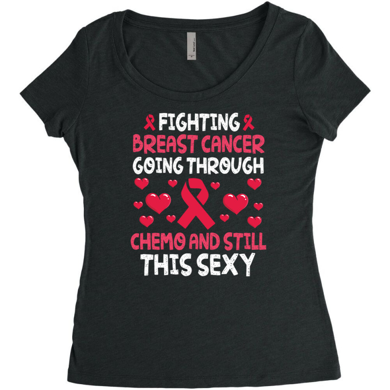 Fighting Breast Cancer Going Through Chemo & Still Women's Triblend Scoop T-shirt by DonoArt | Artistshot