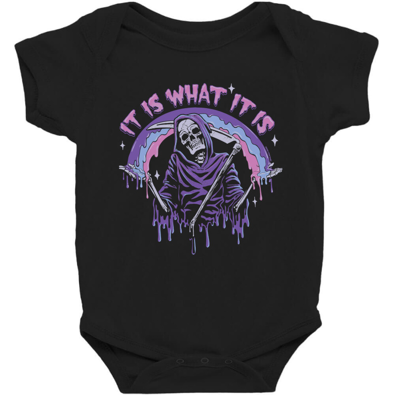 Death ~ It Is What It Is ~ Pastel Goth Grim Reaper Baby Bodysuit | Artistshot