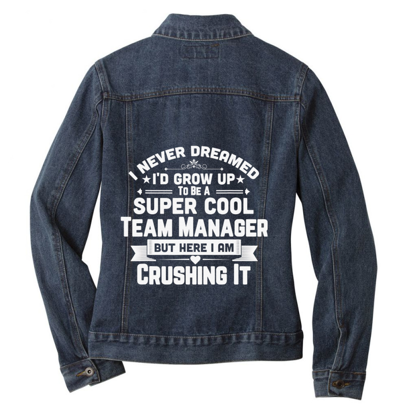 Super Cool Team Manager Funny Golf Swim Ladies Denim Jacket by lauUPTEES | Artistshot