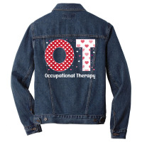 Occupational Therapy Valentines Day Design Cool Ot Men Denim Jacket | Artistshot