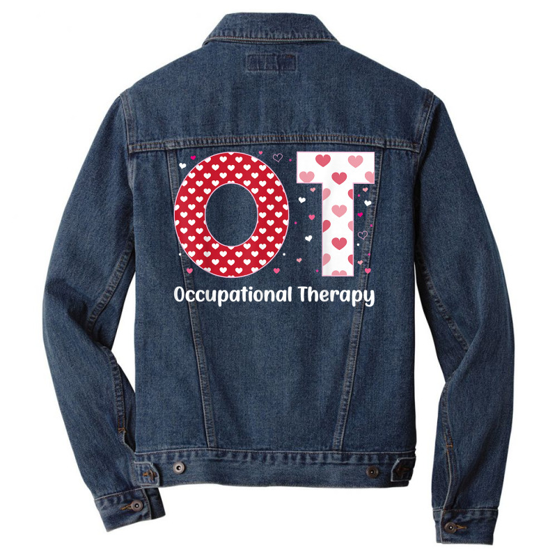 Occupational Therapy Valentines Day Design Cool Ot Men Denim Jacket | Artistshot