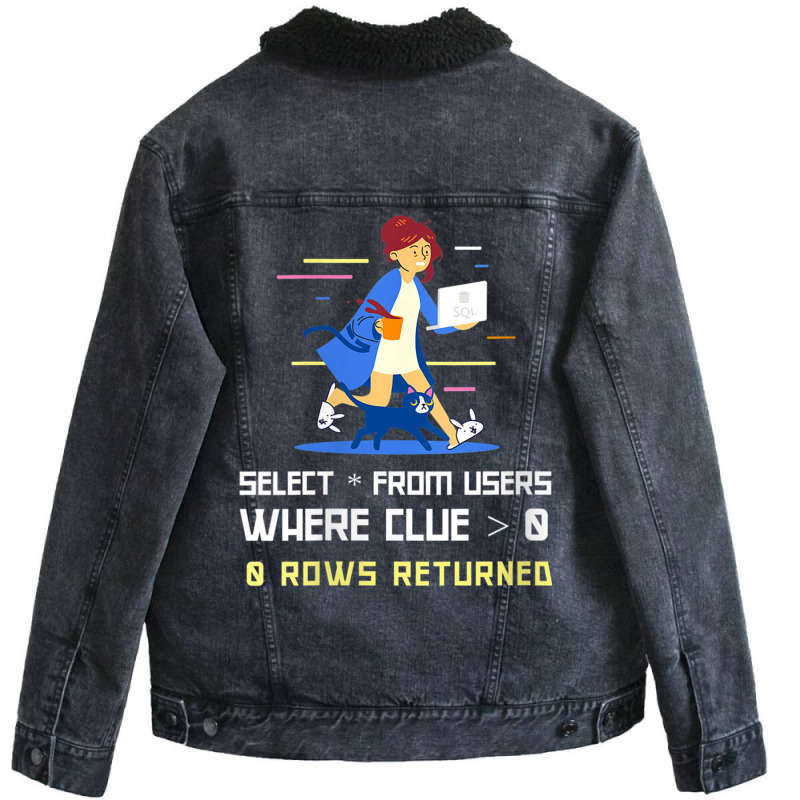 Womens Database Administrator Dba Sql Funny Dba Sh Unisex Sherpa-Lined Denim Jacket by wafaha | Artistshot