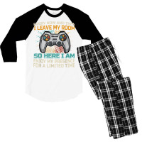 Every Now And Then I Leave My Room Funny Gaming Ga Men's 3/4 Sleeve Pajama Set | Artistshot