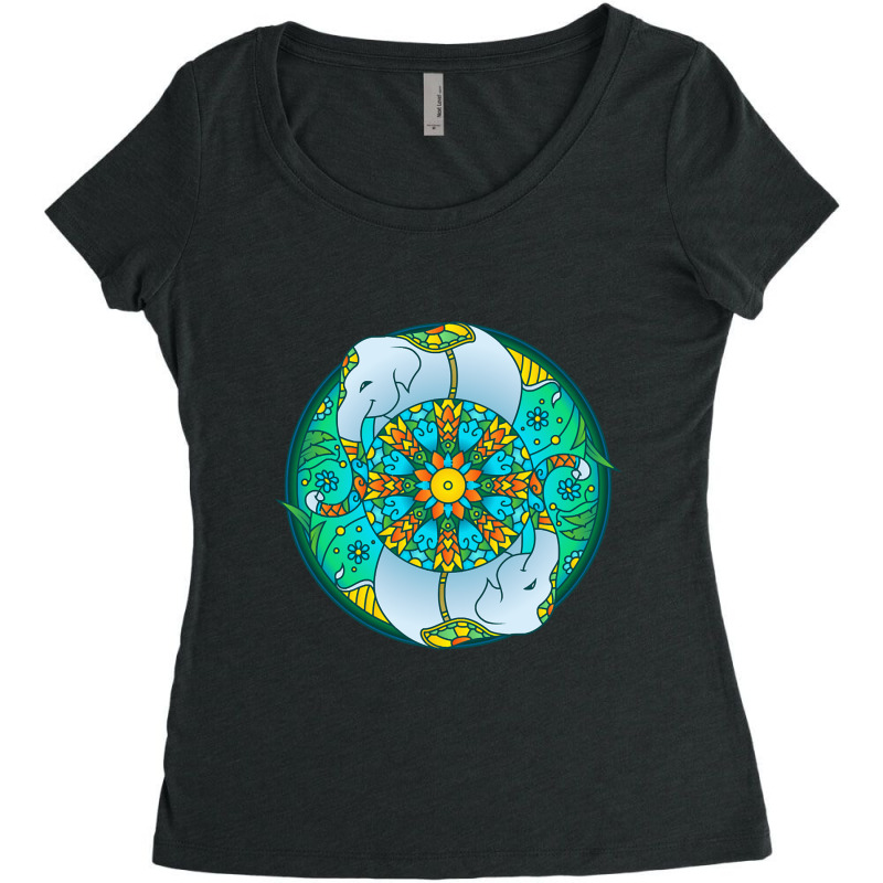 Hot Trend Elephant Mandala Women's Triblend Scoop T-shirt by Duongthithanh75 | Artistshot