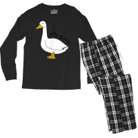 Silly Goose Funny Goose Meme Cute Goose Trendy Clo Men's Long Sleeve Pajama Set | Artistshot