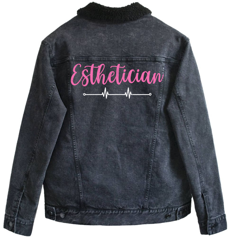 Esthetician Font Contrast Design Unisex Sherpa-lined Denim Jacket | Artistshot