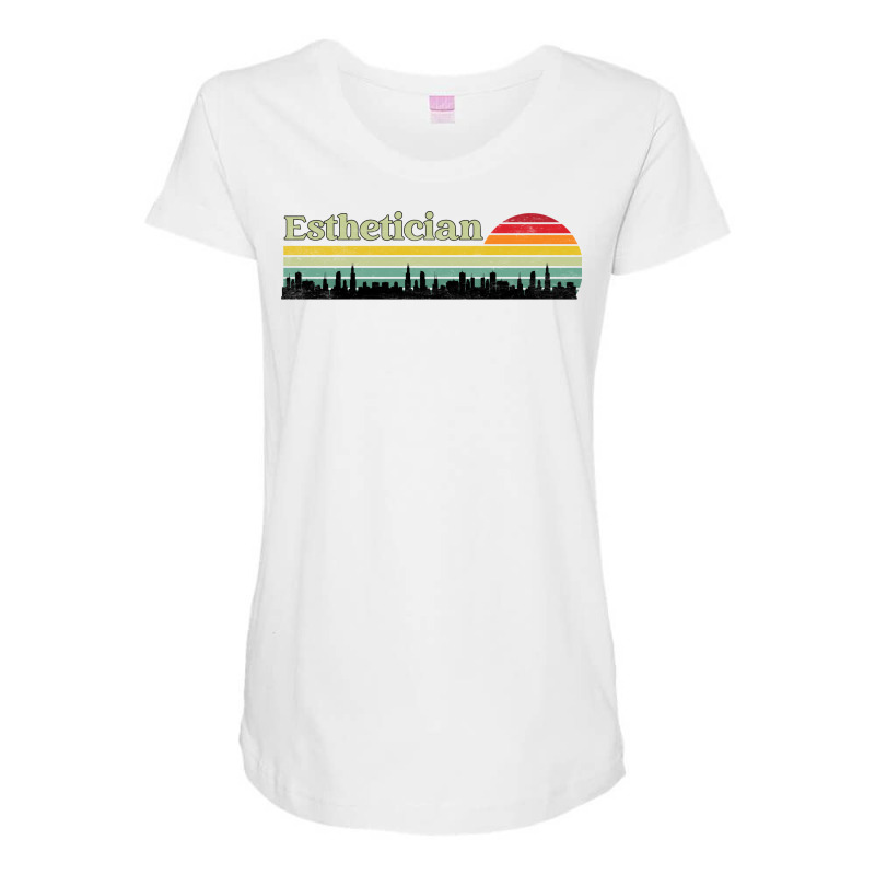 Esthetician Retro Sunset Skyline Design Maternity Scoop Neck T-shirt | Artistshot