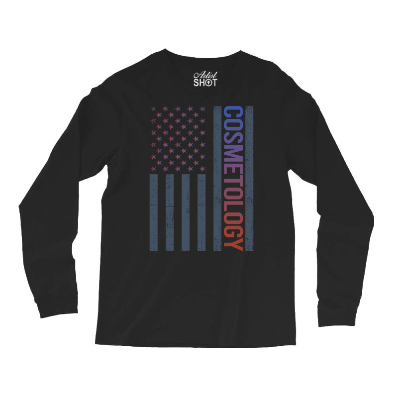 American Flag Cosmetology Cosmetoloist Girl Long Sleeve Shirts | Artistshot