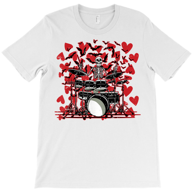 Skeleton Drummer Valentines Day Rock N Roll Drum M T-shirt | Artistshot