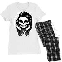 Beautician Skull And Crossed Lipsticks White  Trav Women's Pajamas Set | Artistshot