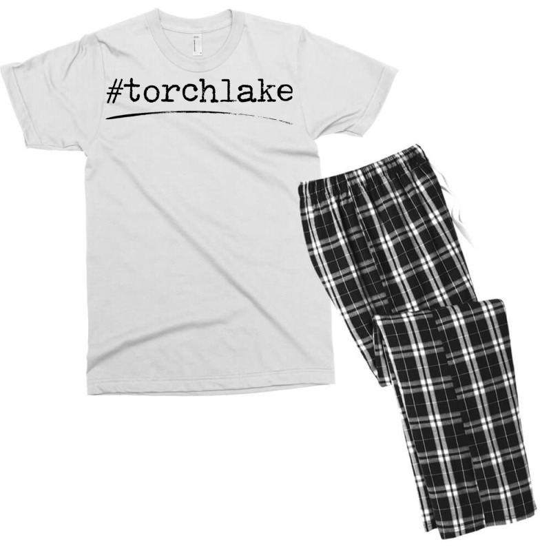 Hashtag Torch Lake, Michigan Long Sleeve T Shirt Men's T-shirt Pajama Set | Artistshot