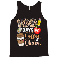 100 Days Of Coffee Chaos Shirt 100th Day Of School Tank Top | Artistshot