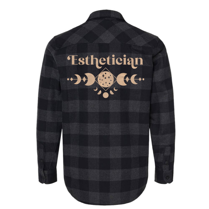 Esthetician Boho Colored Moon Phase Design Flannel Shirt | Artistshot