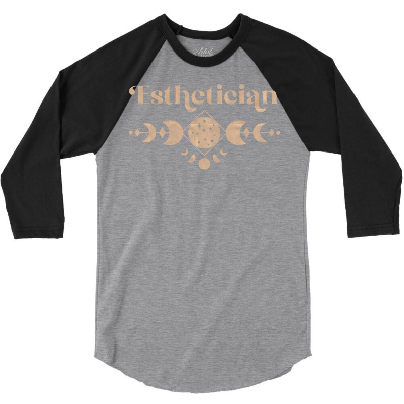 Esthetician Boho Colored Moon Phase Design 3/4 Sleeve Shirt | Artistshot