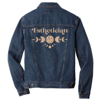 Esthetician Boho Colored Moon Phase Design Men Denim Jacket | Artistshot