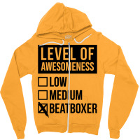 Funny Level Of Awesomeness Low Beatbox Beatboxing Zipper Hoodie | Artistshot