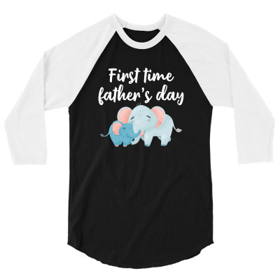 First Time Father's Day For Dark 3/4 Sleeve Shirt Designed By Sengul