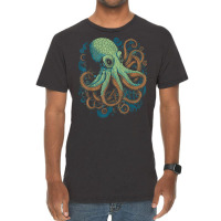 Beautiful Octopus Ocean Animal Lover Artistic Grap Vintage T-shirt | Artistshot