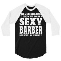 Funny Barber Men Dad Barbershop Hairdresser Hairst 3/4 Sleeve Shirt | Artistshot