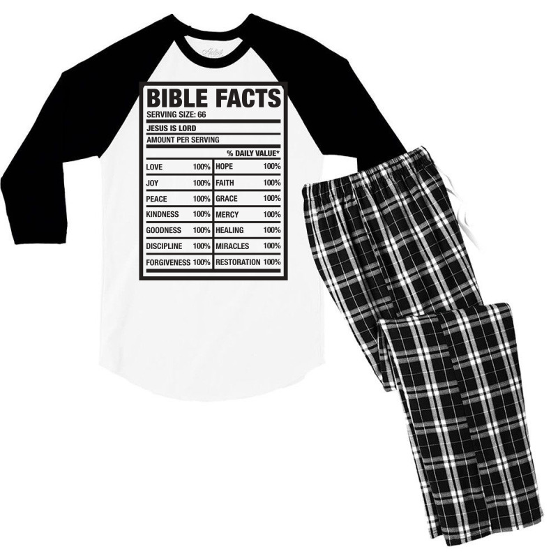 Bible Facts Cool Men's 3/4 Sleeve Pajama Set by labineskatesr | Artistshot