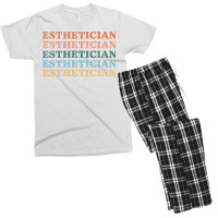 Esthetician Repeat Text Design Men's T-shirt Pajama Set | Artistshot