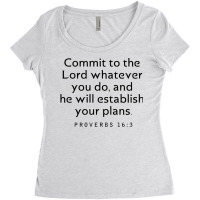 Commit To The Lord Funny Women's Triblend Scoop T-shirt | Artistshot