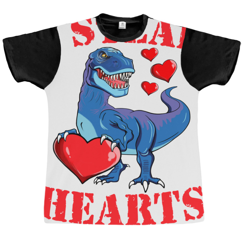 Valentines Day Dinosaur I Steal Hearts Tshirt Gift Graphic T-shirt | Artistshot