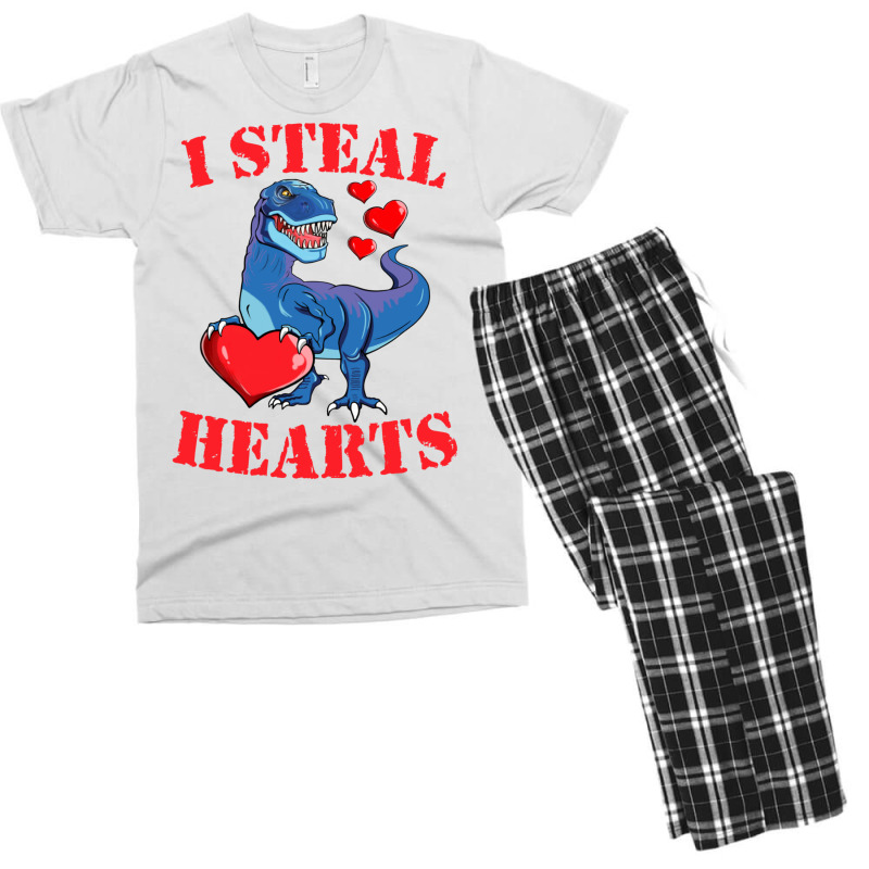 Valentines Day Dinosaur I Steal Hearts Tshirt Gift Men's T-shirt Pajama Set | Artistshot