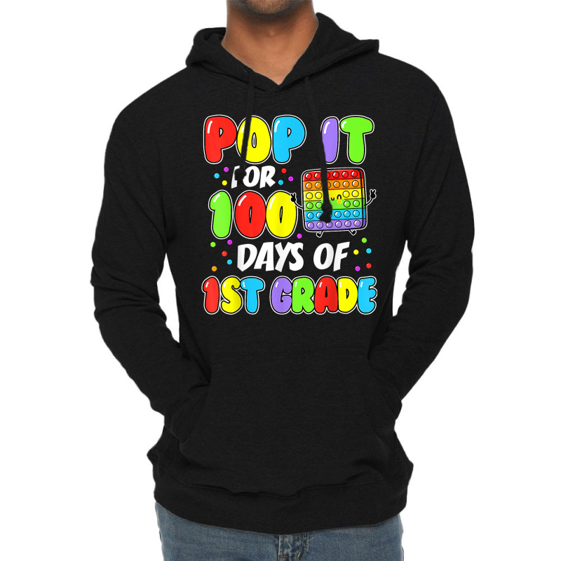 Kids Kids 100th Day Of School Pop It 100 Days Of 1 Lightweight Hoodie | Artistshot