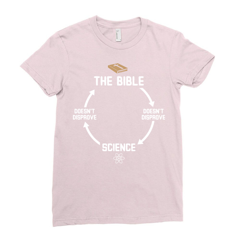 Bible And Science Dont Disprove Each Other Green Ladies Fitted T-Shirt by klinckbedoreh | Artistshot