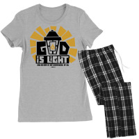 Bible Art God Is Light 70s Women's Pajamas Set | Artistshot