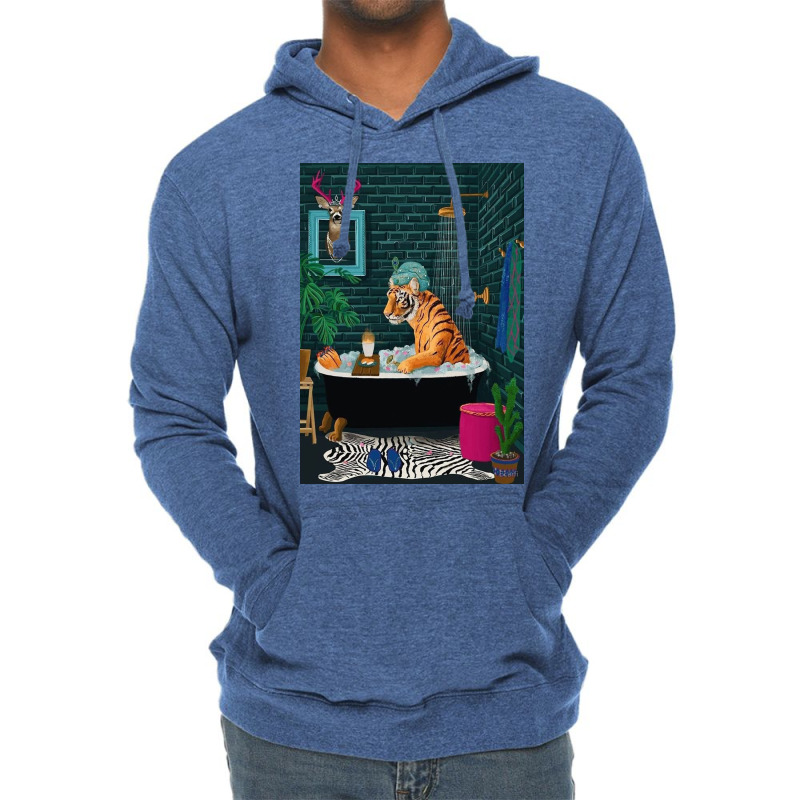 Tiger In A Bathtub Lightweight Hoodie | Artistshot