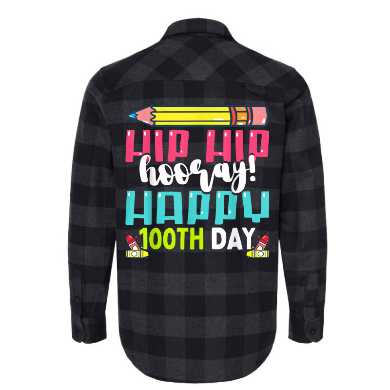 Happy 100th Day Of School Teachers Kids 100 Days T Flannel Shirt | Artistshot