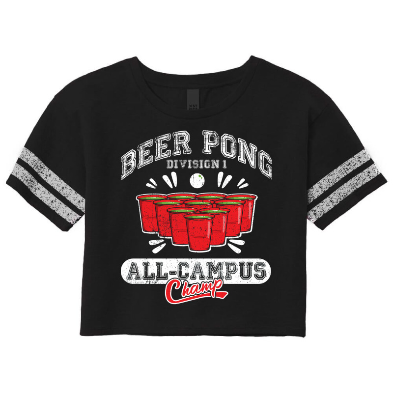 Beer Pong All Campus Champ 70s Scorecard Crop Tee by kammesdumontp | Artistshot