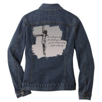 I Am With You Bible Verses Travel Ladies Denim Jacket | Artistshot