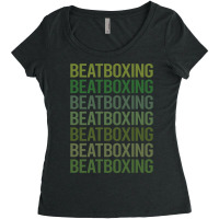 Green Text Beat Box Beatboxing Beatbox Gift Women's Triblend Scoop T-shirt | Artistshot