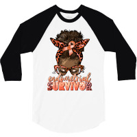 Endometrial Cancer Survivor Afro Messy Bun 3/4 Sleeve Shirt | Artistshot