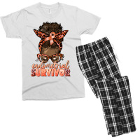 Endometrial Cancer Survivor Afro Messy Bun Men's T-shirt Pajama Set | Artistshot