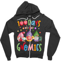 Funny 100 Days With My Gnomies 100th Day Of School Zipper Hoodie | Artistshot