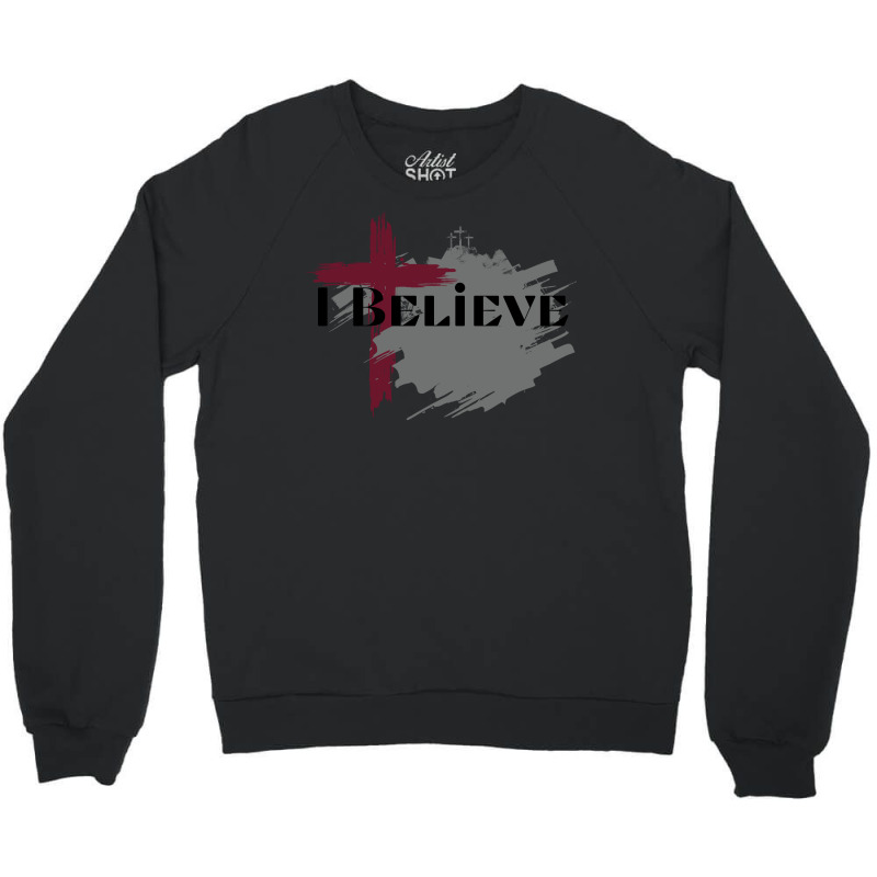 I Believe Green Crewneck Sweatshirt by labineskatesr | Artistshot